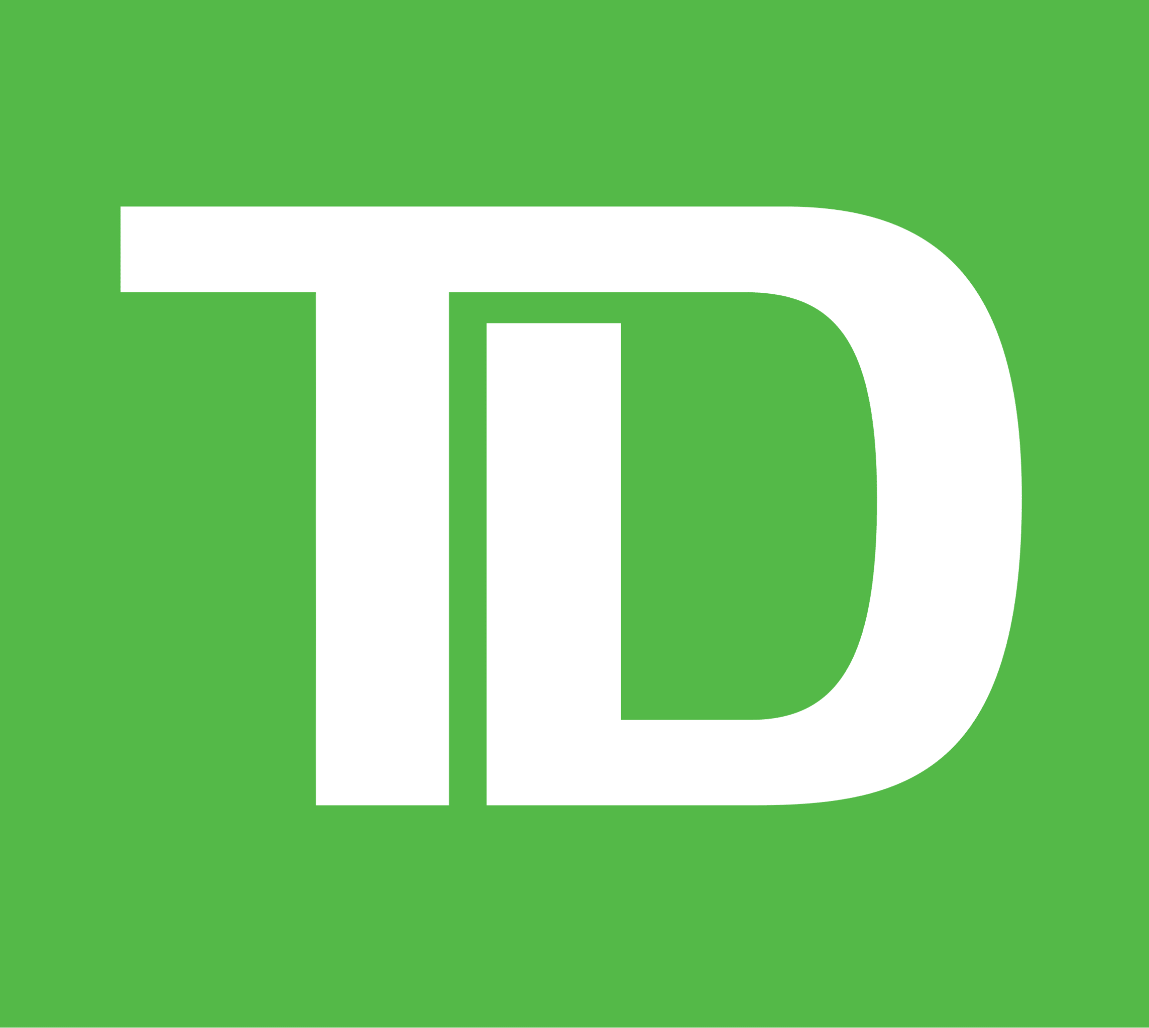 May contain white letters TD on green background.
