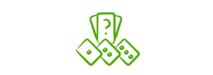 May contain three playing cards and dice.