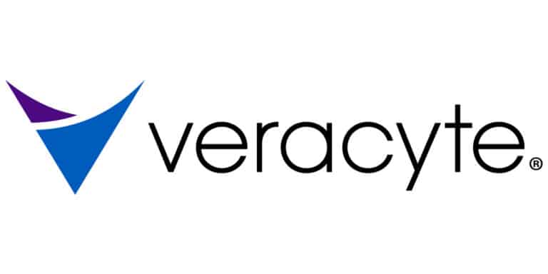 Veracyte logo featuring a blue and purple checkmark design to the left of the word veracyte in lowercase black letters on a white background.